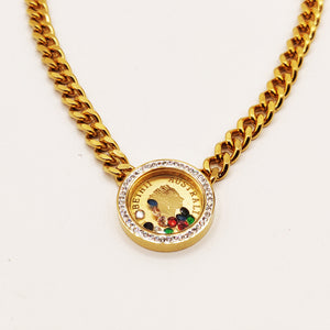 Collier Tresse Louise Cristaux Multicolores Luxe
