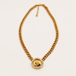 Collier Tresse Louise Cristaux Multicolores Luxe