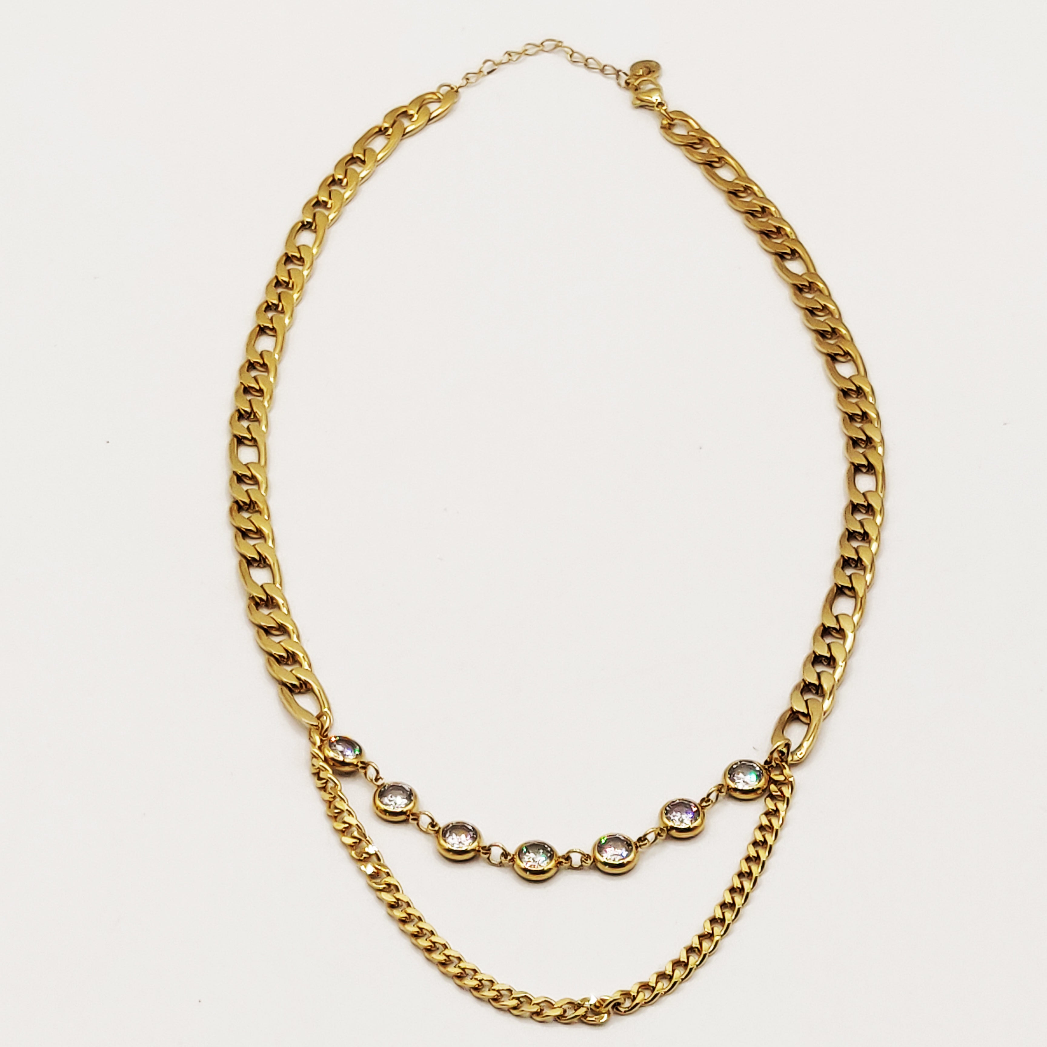 Collier Tresse Multi Cristaux Luxe