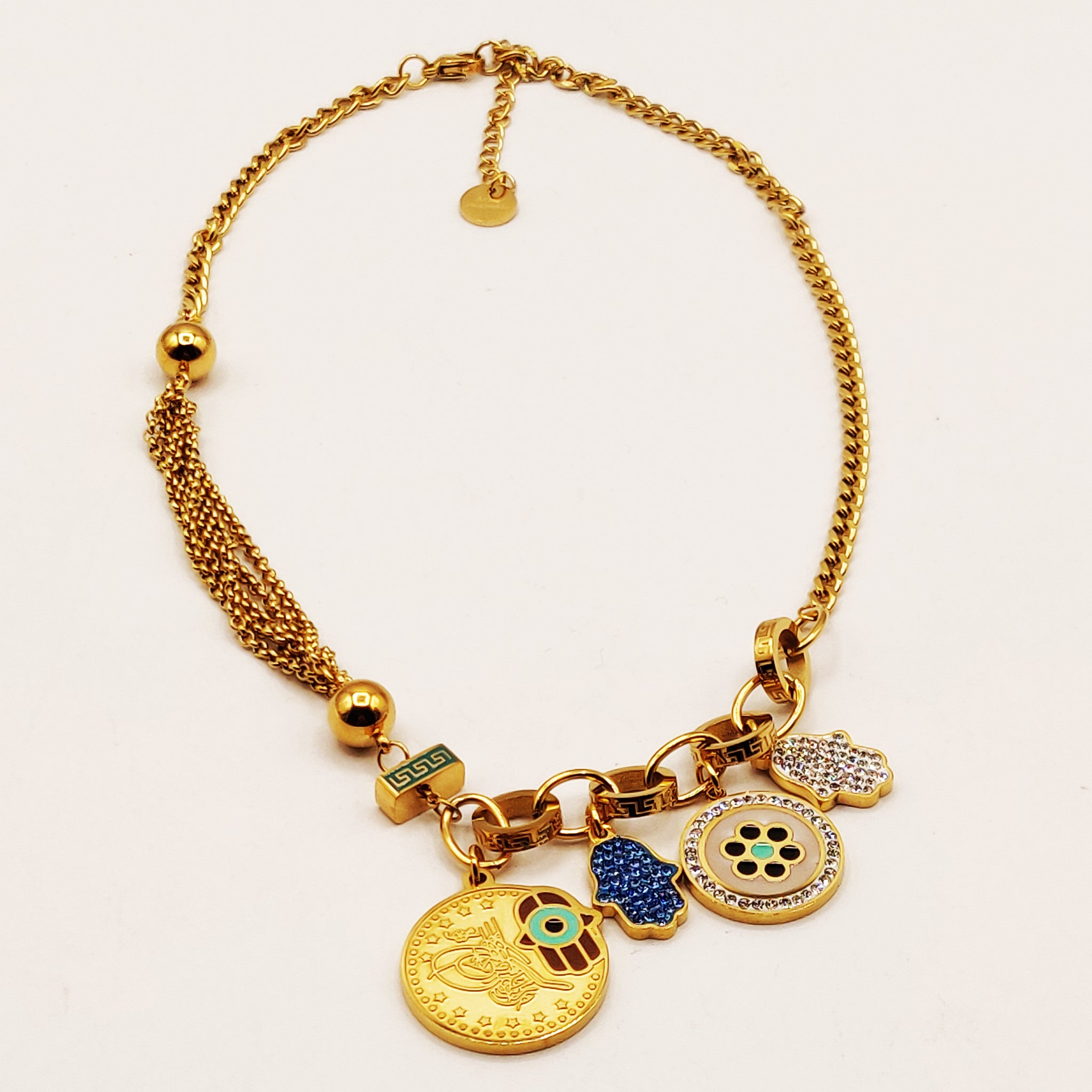 Collier Tresse Multi Pendentifs Sublimes Luxe