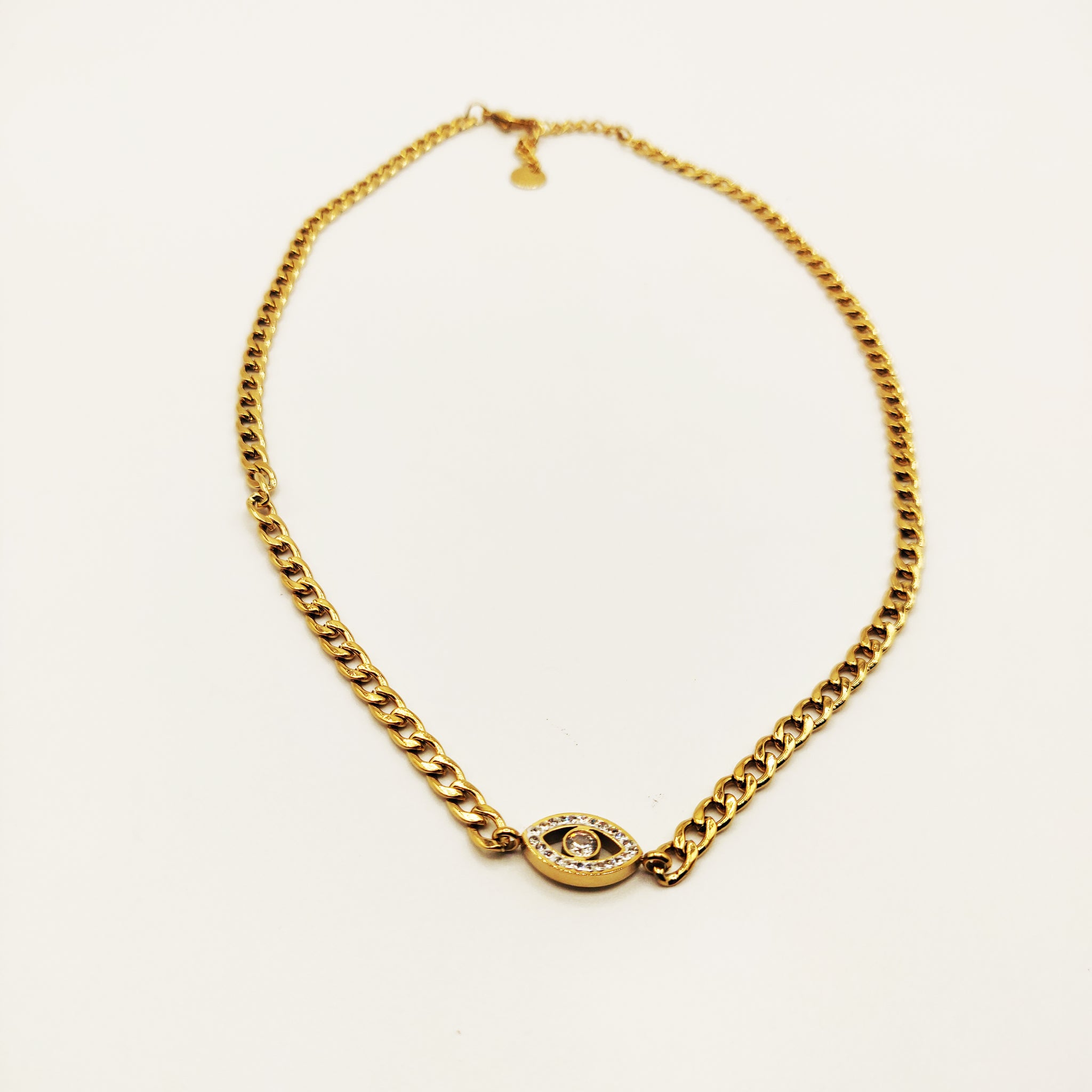 Collier Tresse Oeil Cristaux