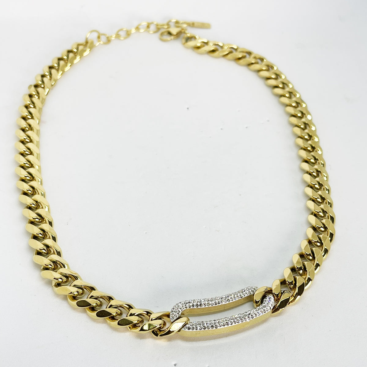 Collier Tresse Ovale Cristaux