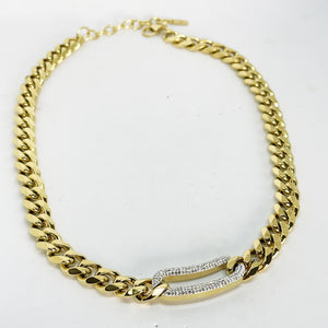 Collier Tresse Ovale Cristaux
