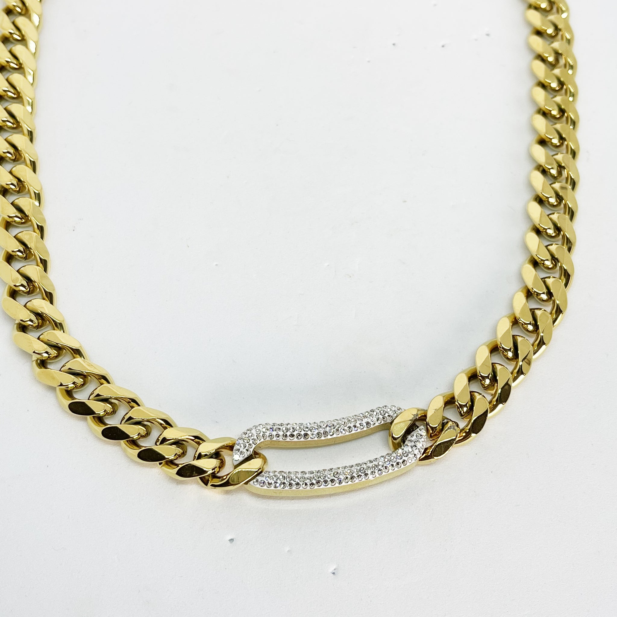 Collier Tresse Ovale Cristaux