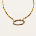 Collier Tresse Ovale Full Cristaux Luxe