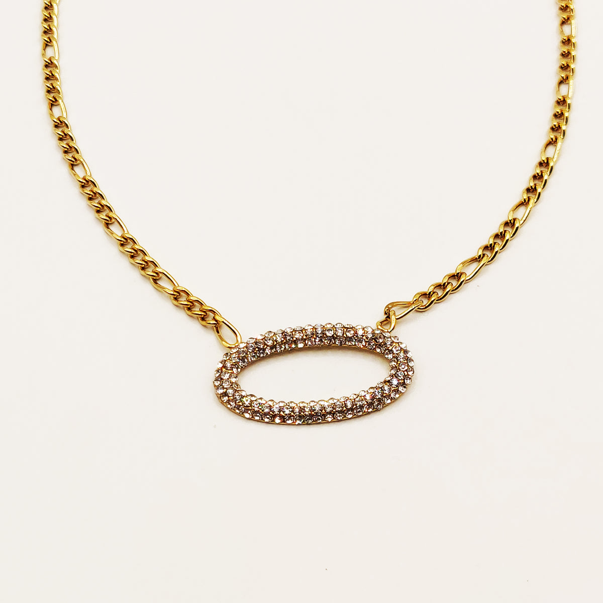 Collier Tresse Ovale Full Cristaux Luxe