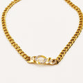 Collier Tresse pendentif Tresse Rigide Cristaux