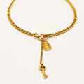 Collier Tresse Pendentifs Cadenas et Clé