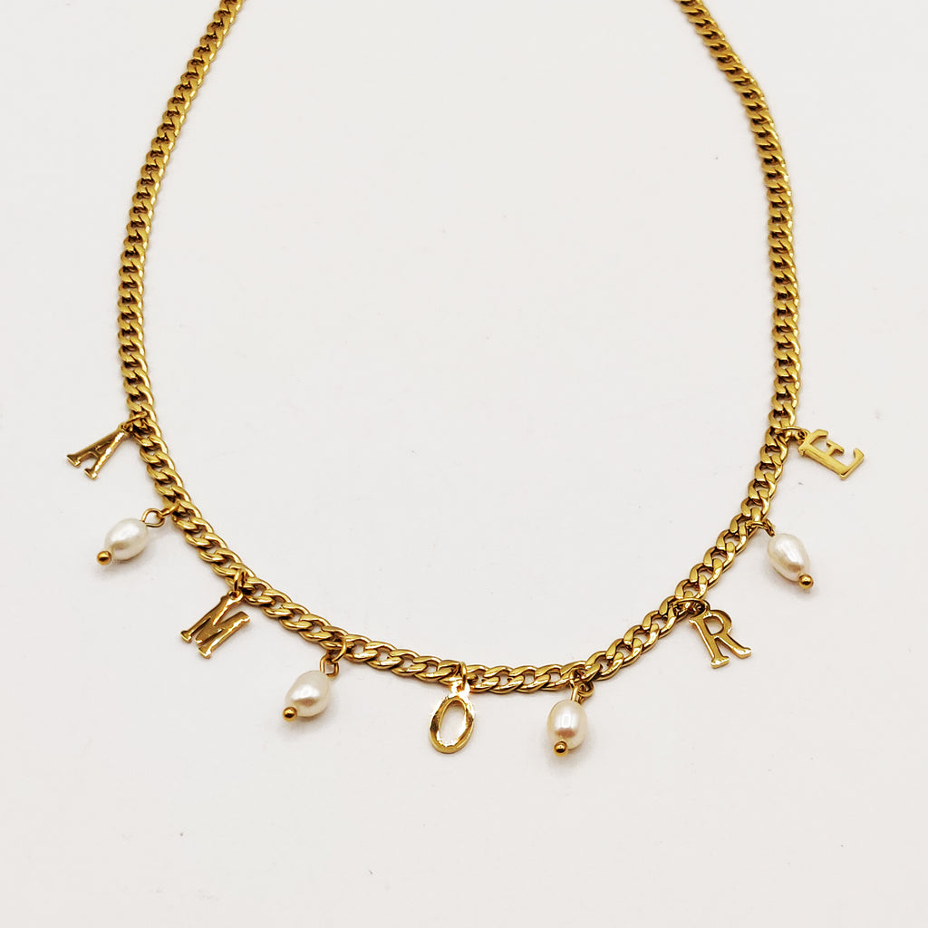 Collier Tresse Perles Amore Luxe