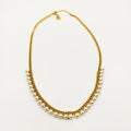 Collier Tresse Perles Blanches