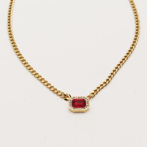 Collier Tresse Rubis Luxe