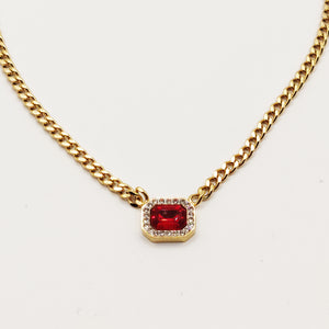 Collier Tresse Rubis Luxe