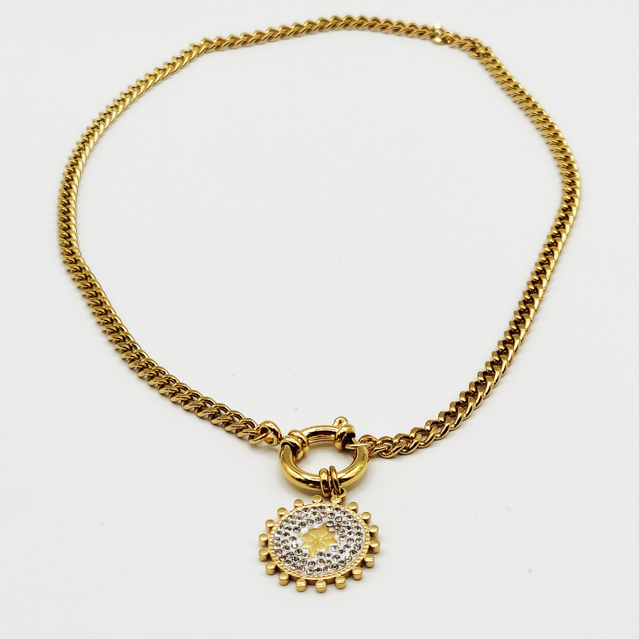 Collier Tresse Soleil Cristaux