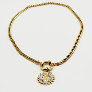 Collier Tresse Soleil Cristaux