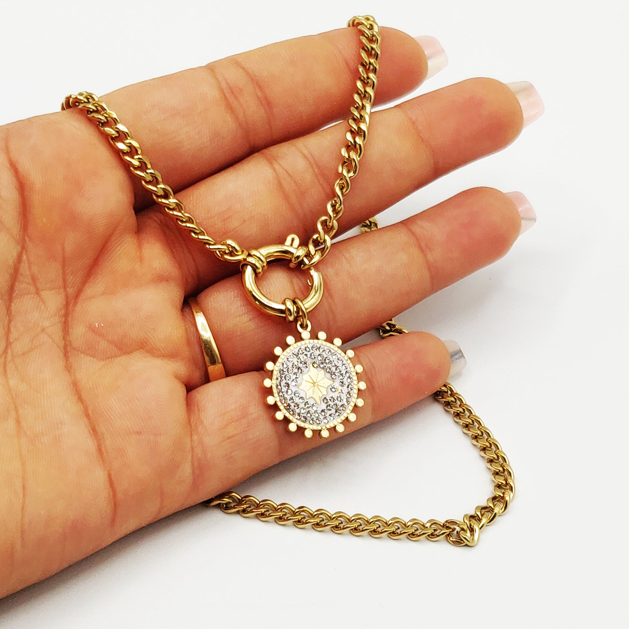 Collier Tresse Soleil Cristaux