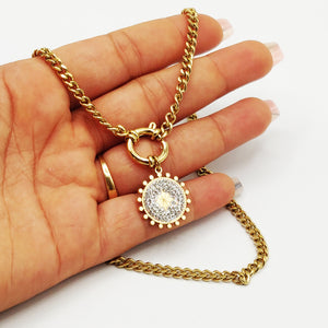 Collier Tresse Soleil Cristaux