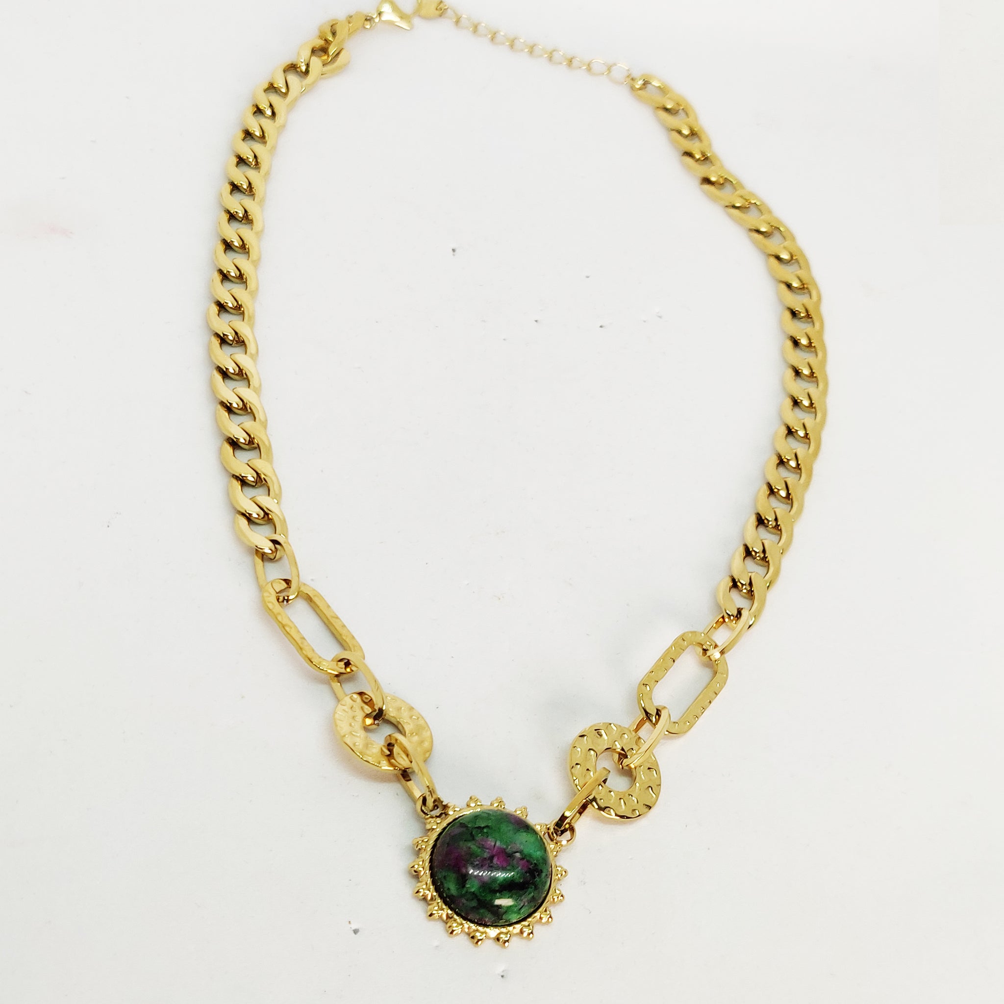 Collier Tresse Soleil Vert