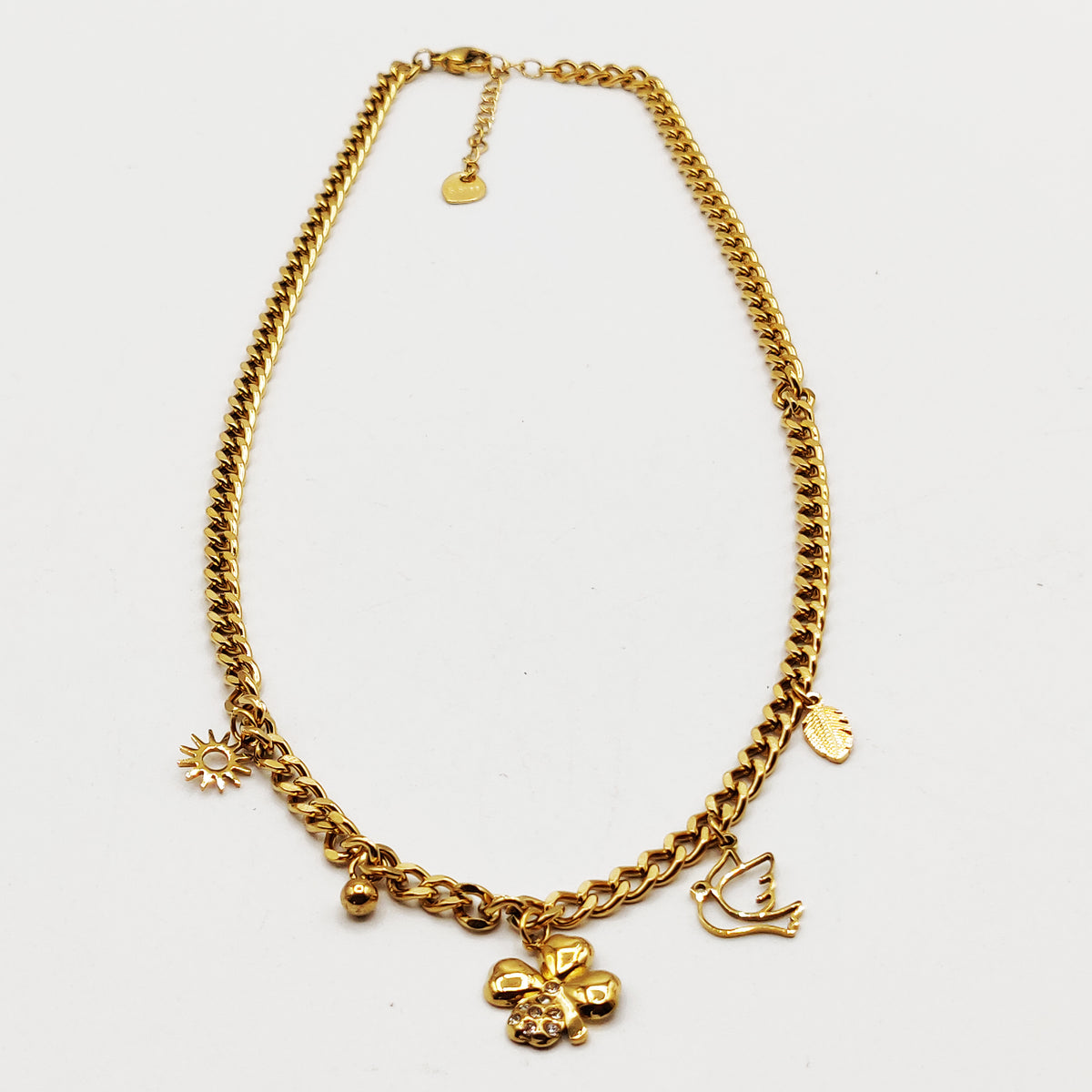 Collier Tresse Trèfle et Multi Pendentifs Luxe