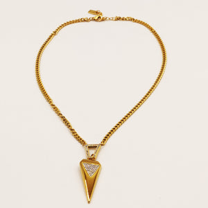 Collier Tresse Triangle Cristaux Luxe