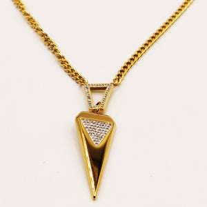 Collier Tresse Triangle Cristaux Luxe