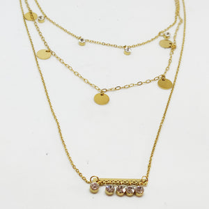Collier Triple Barre 5 Cristaux