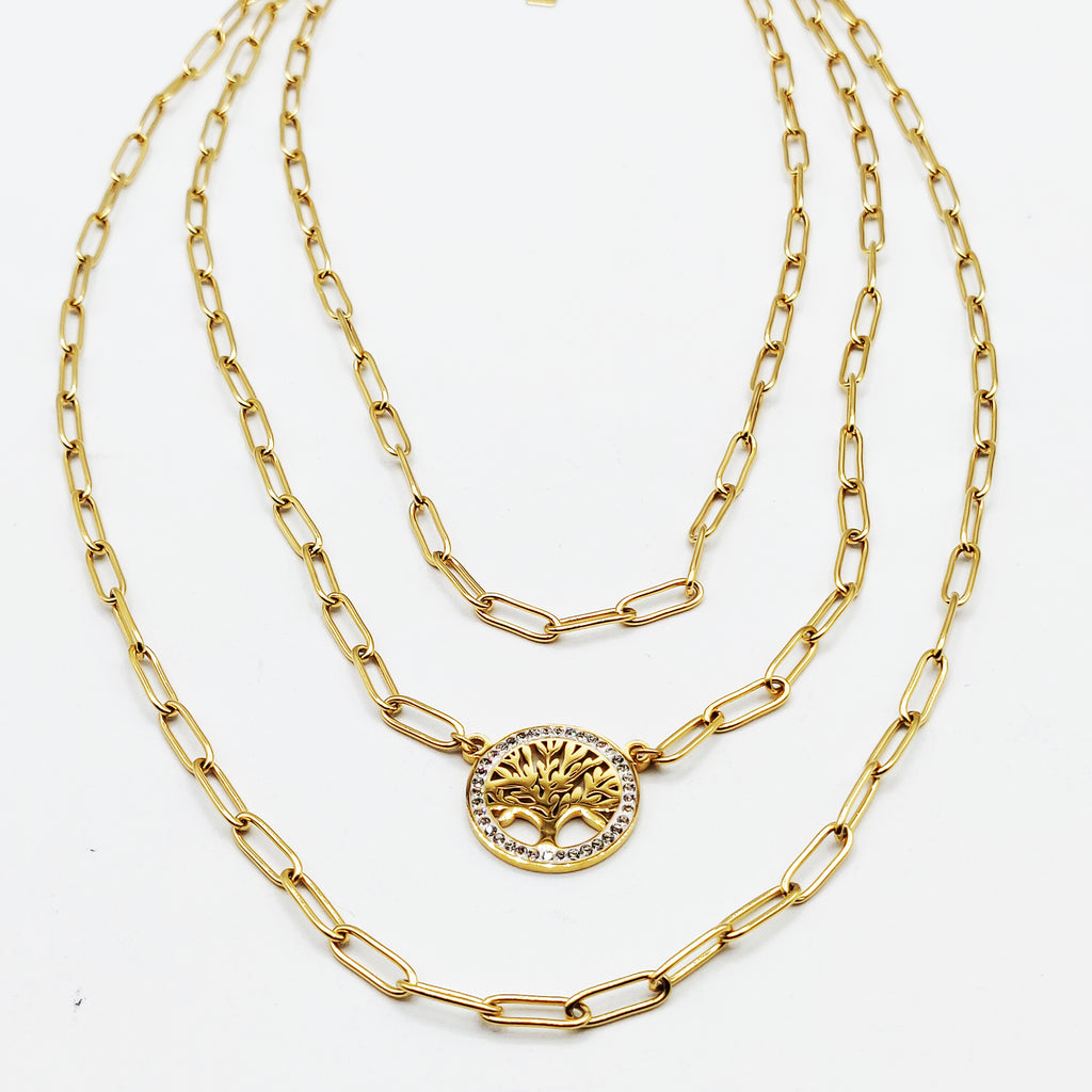 Collier Triple Chaînes Eden Luxe