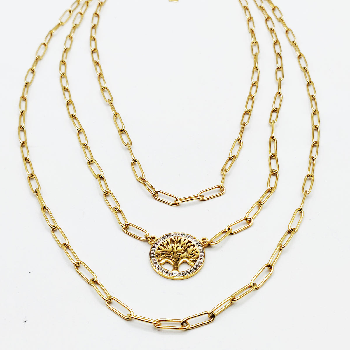 Collier Triple Chaînes Eden Luxe