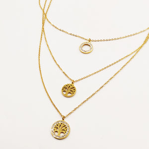 Collier Triple Eden et Cercle Cristaux