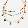 Collier Triple Perles Marrons