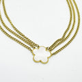 Collier Triple Tresse Marguerite Blanc Nacré