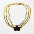 Collier Triple Tresses Marguerite Noire