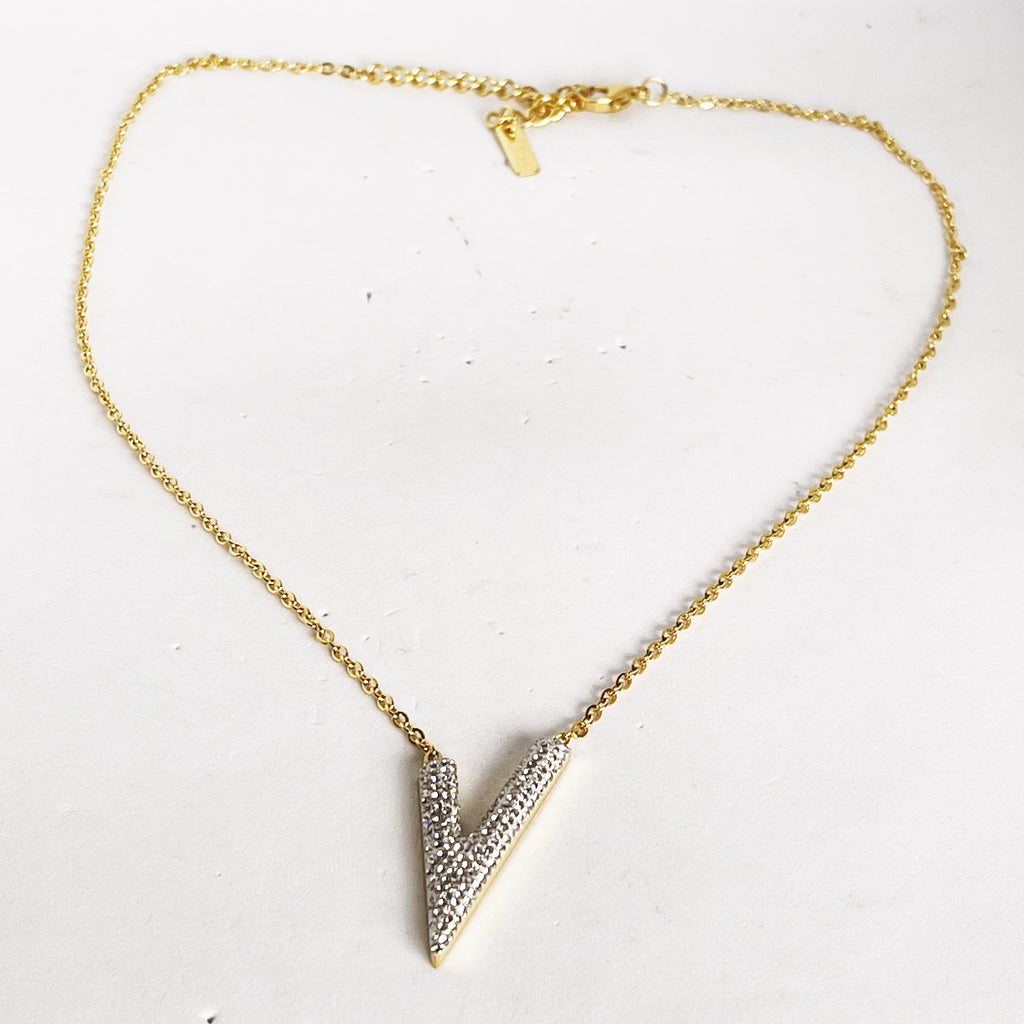 Collier V Cristaux Simple