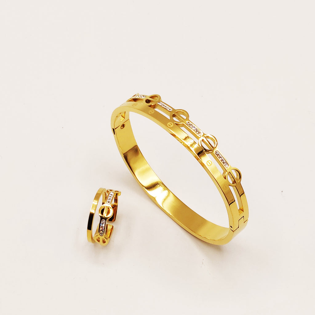 Ensemble Bracelet et Bague Prestige Multi Vis Cristaux