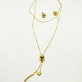 Ensemble Collier et Boucles d'oreilles Boules Dorées