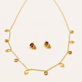 Ensemble Collier et Boucles d'oreilles Mains de Fatma Creuses et Cristaux