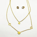 Ensemble Collier et Boucles d'oreilles Multi Carrés