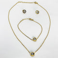 Ensemble Collier, Bracelet et Boucles d'oreilles Cristaux