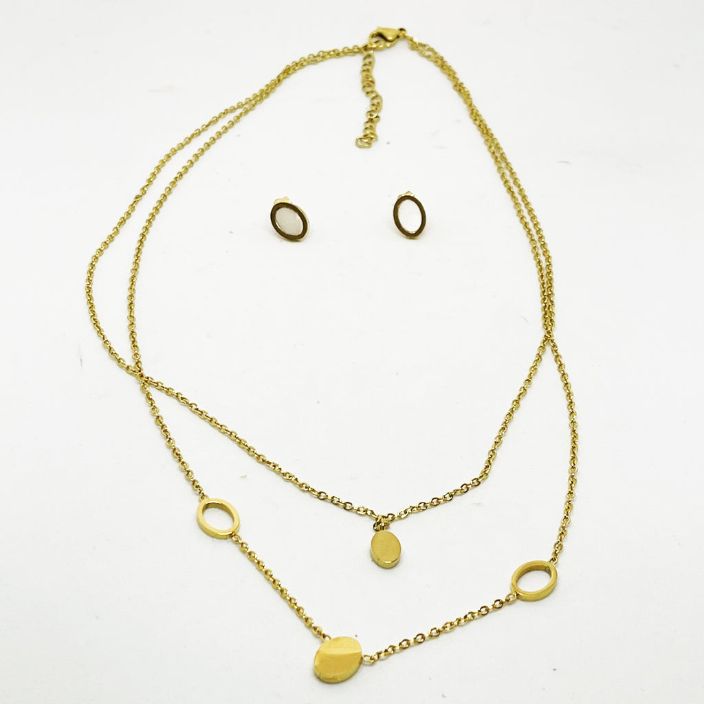 Ensemble Collier et Boucles d'oreilles Ovales