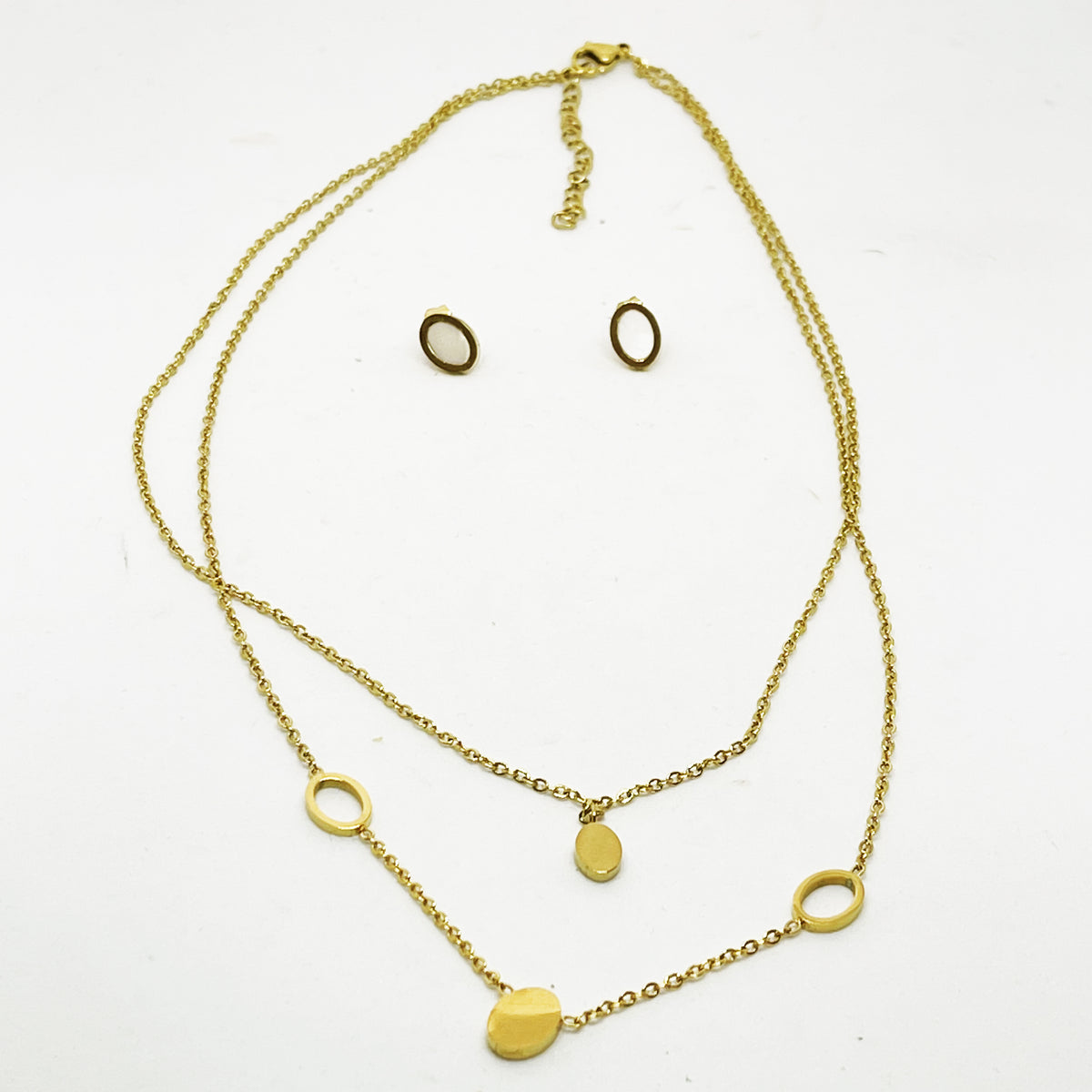 Ensemble Collier et Boucles d'oreilles Ovales