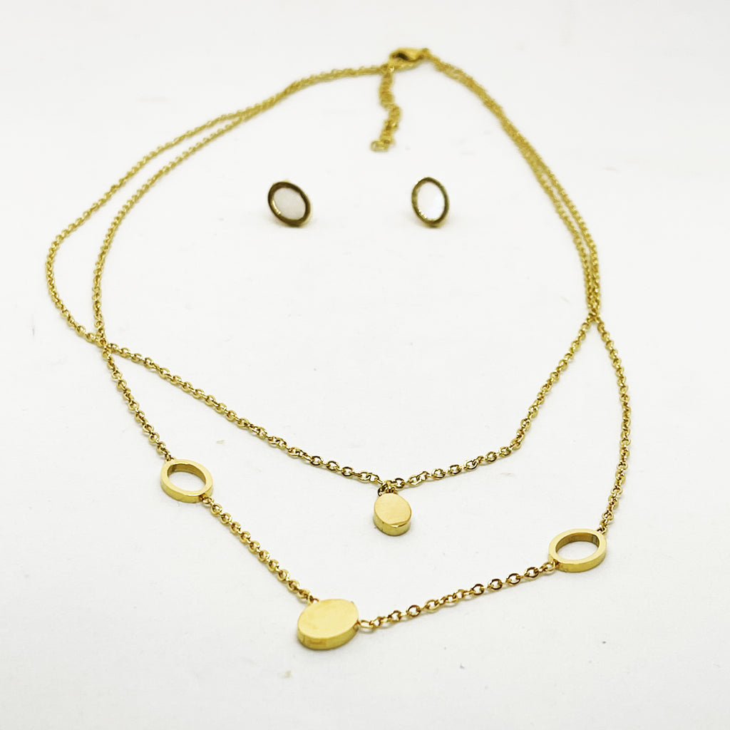 Ensemble Collier et Boucles d'oreilles Ovales