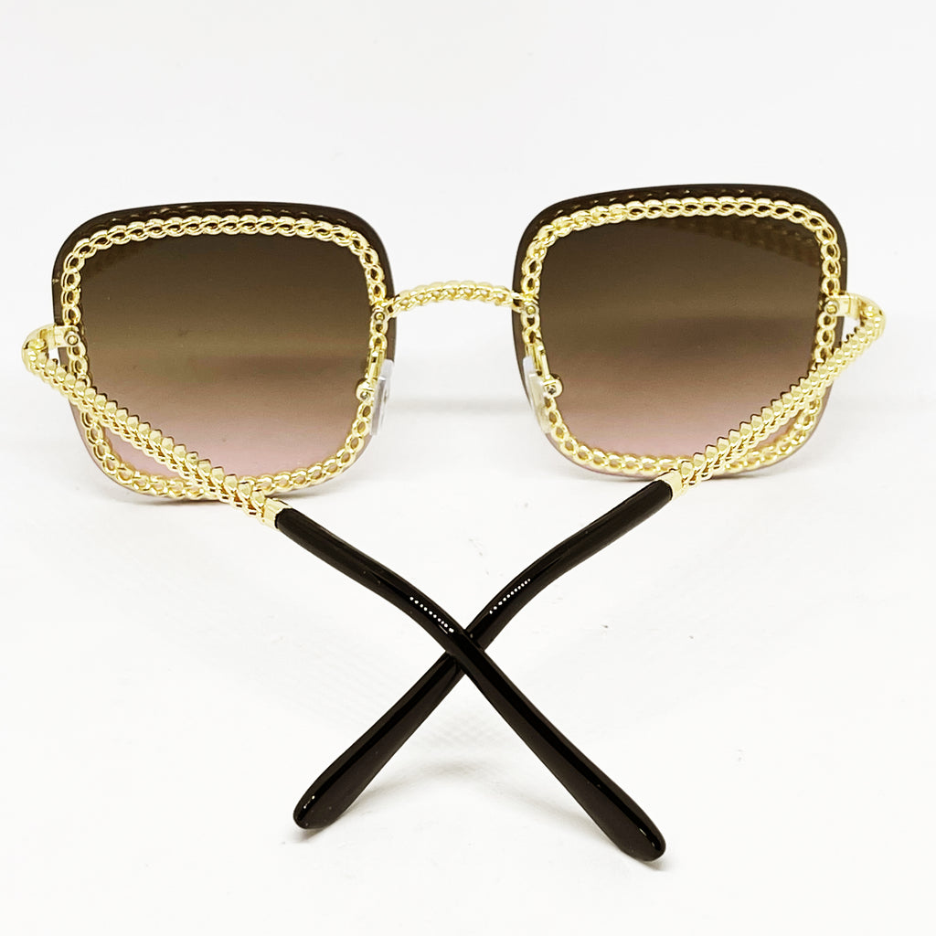 Lunettes de Soleil CV2516 Kaki et Roses
