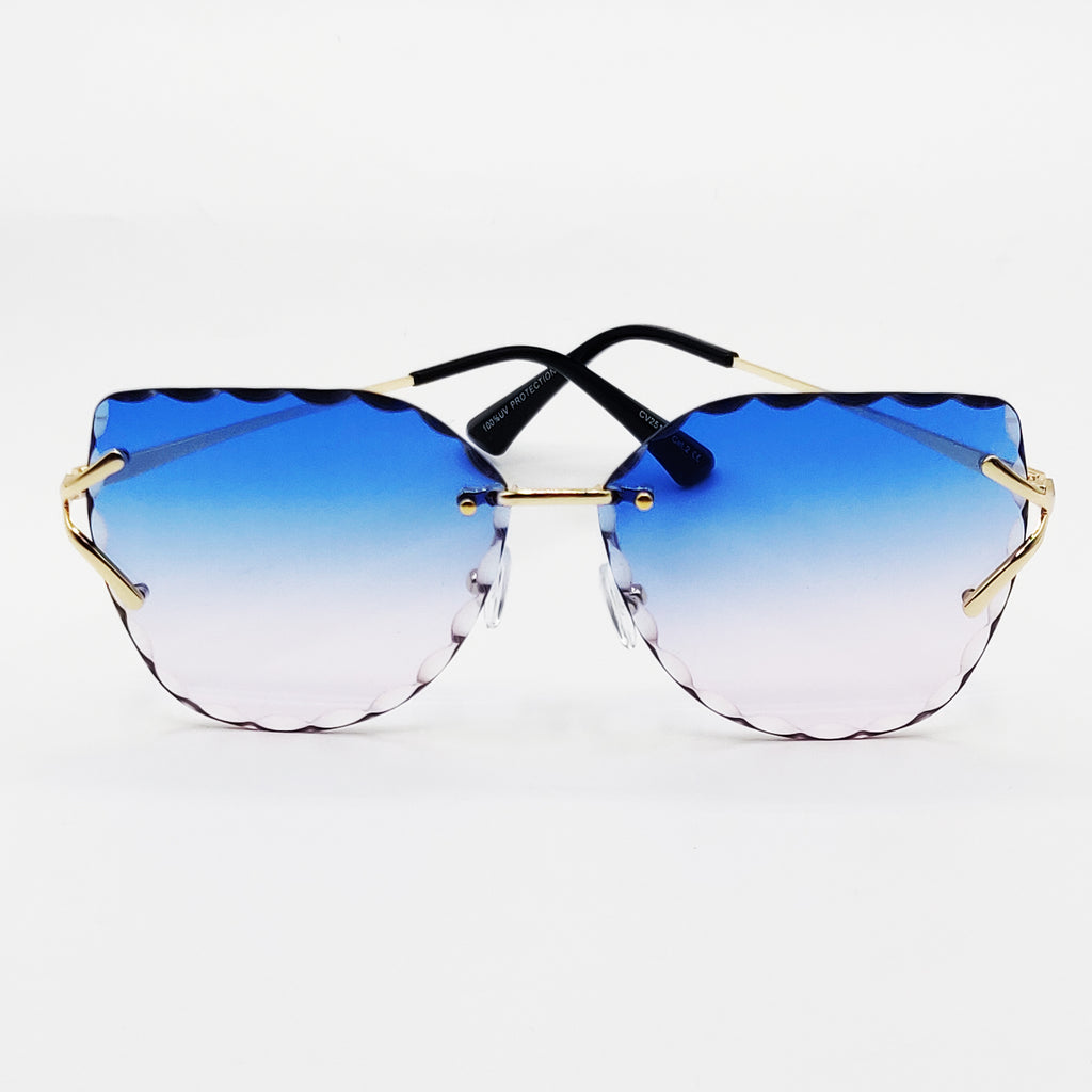 Lunettes de Soleil CV2514 Bleues et Roses