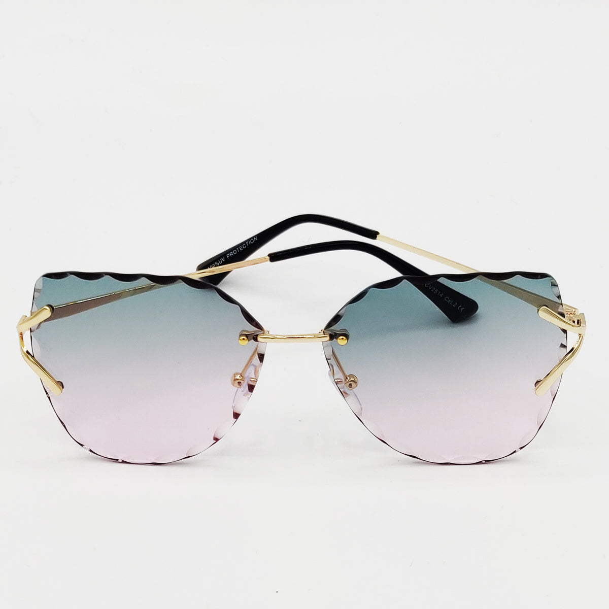 Lunettes de Soleil CV2514 Vertes et Roses