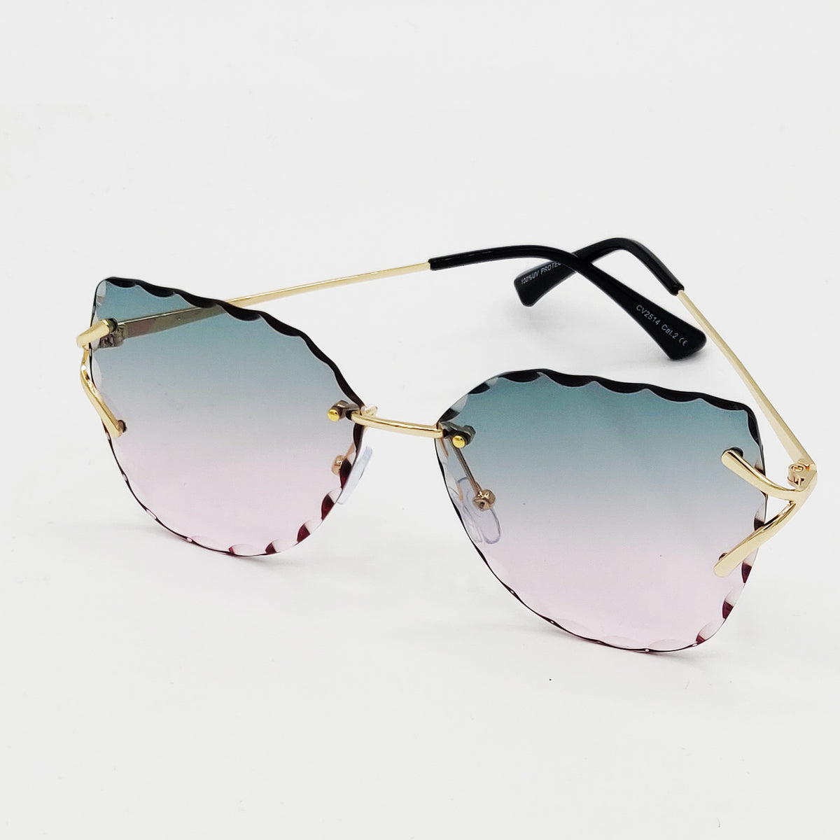 Lunettes de Soleil CV2514 Vertes et Roses