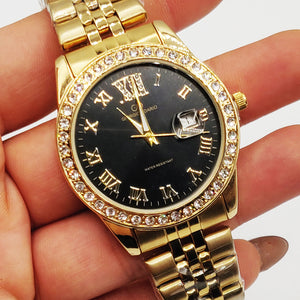 Montre Giorgio & Dario EU4070 Fond Noir Bracelet Doré