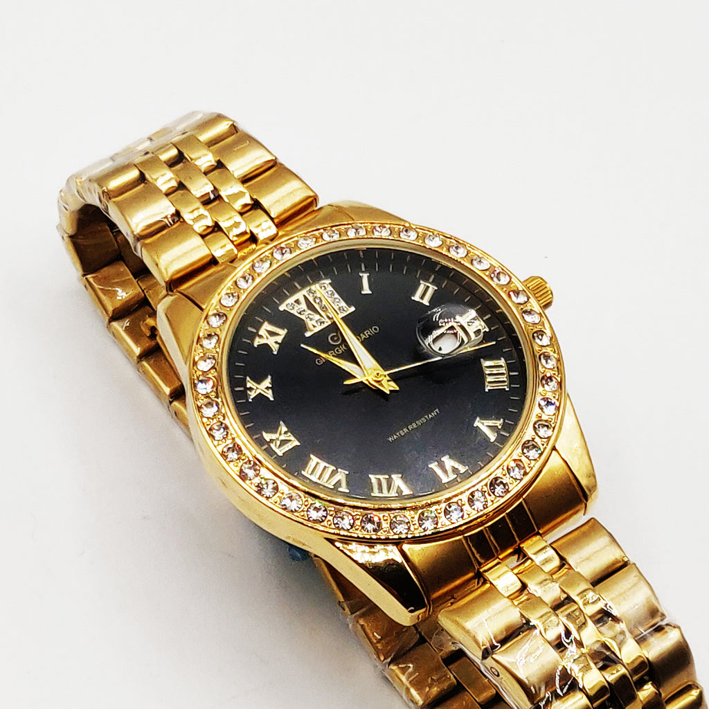 Montre Giorgio & Dario EU4070 Fond Noir Bracelet Doré