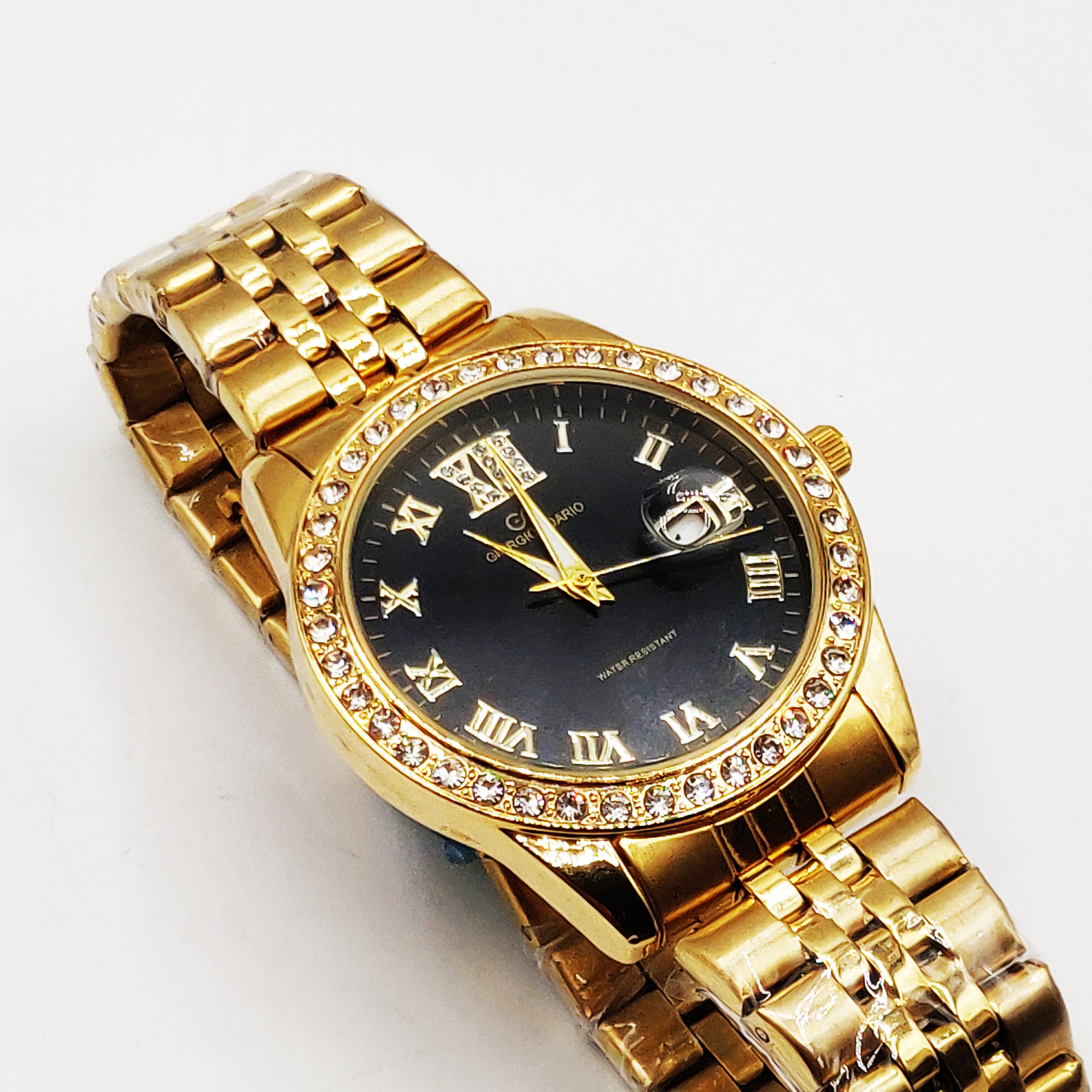 Montre Giorgio & Dario EU4070 Fond Noir Bracelet Doré