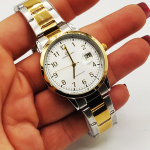 Montre EU6225 Fond Blanc Bracelet Argenté et Doré
