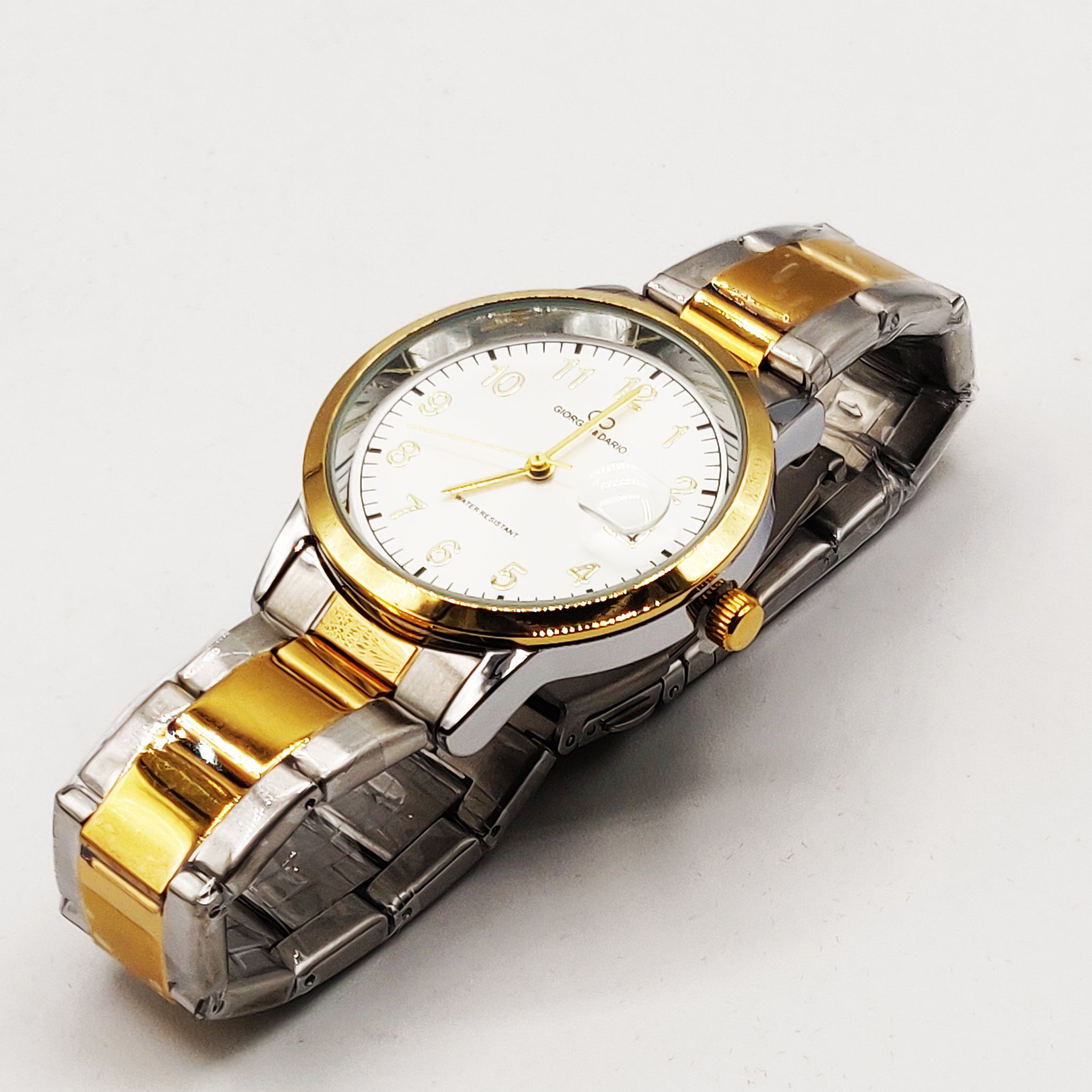 Montre EU6225 Fond Blanc Bracelet Argenté et Doré
