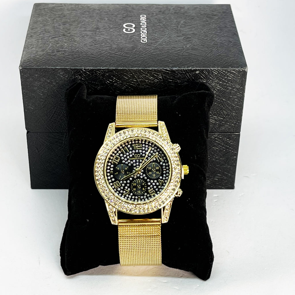 Montre Giorgio & Dario 6304 Full Cristaux Fond Noir